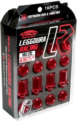 Project Kics 12X1.50 Red Leggdura Racing Lug Nuts - 16 PCS