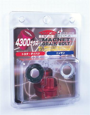 Project Kics Toyota/Daihatsu/Nissan Red Magnetic Drain Bolt - M12X1.25